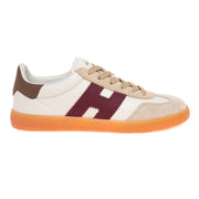 Cream/burgundy/brown