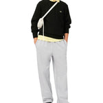 Carded wool cable-knit crew-neck sweater