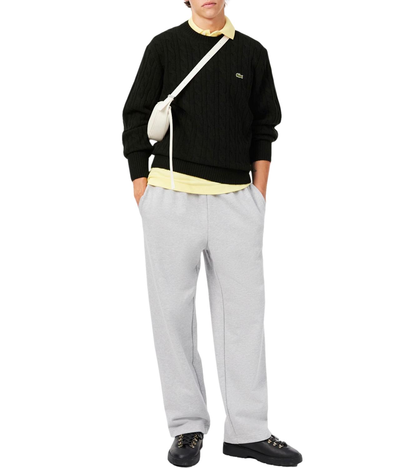 Carded wool cable-knit crew-neck sweater