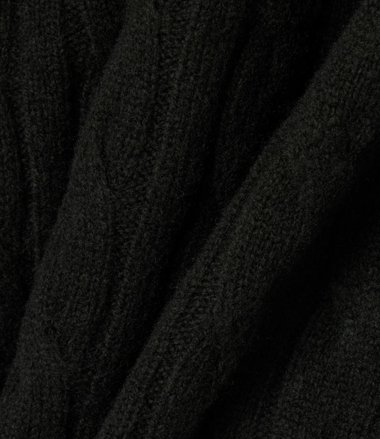 Carded wool cable-knit crew-neck sweater
