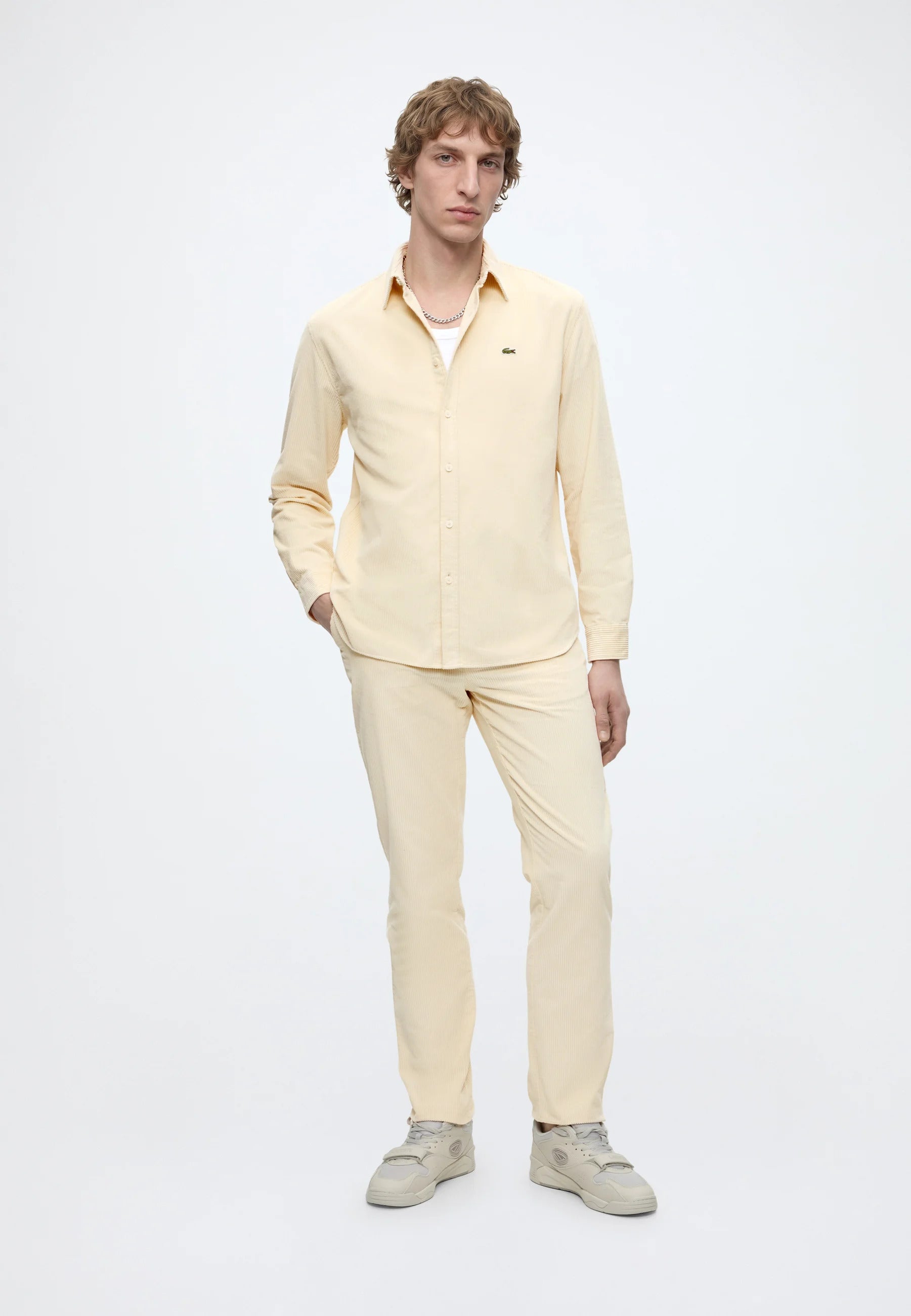 Camicia regular fit in velluto a coste 