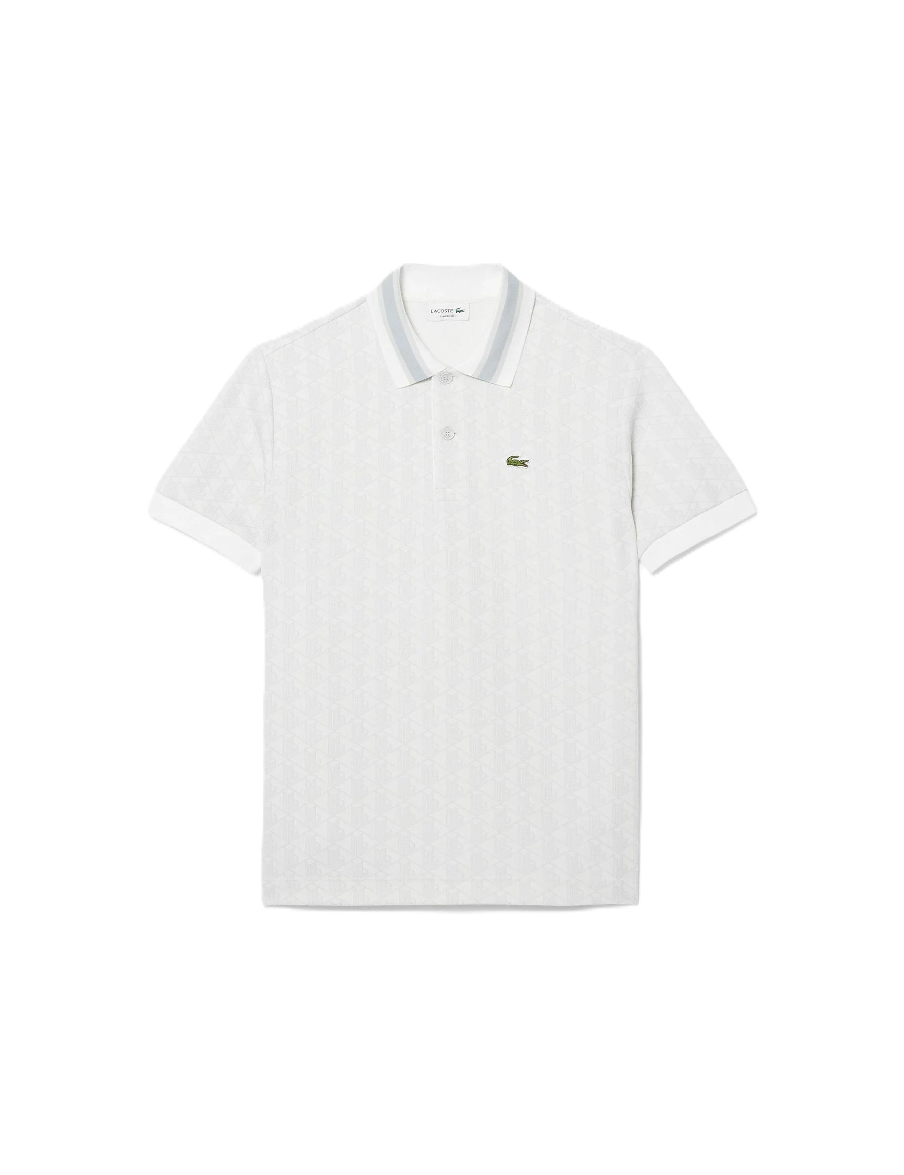 Polo dal taglio classico in jacquard con monogramma 