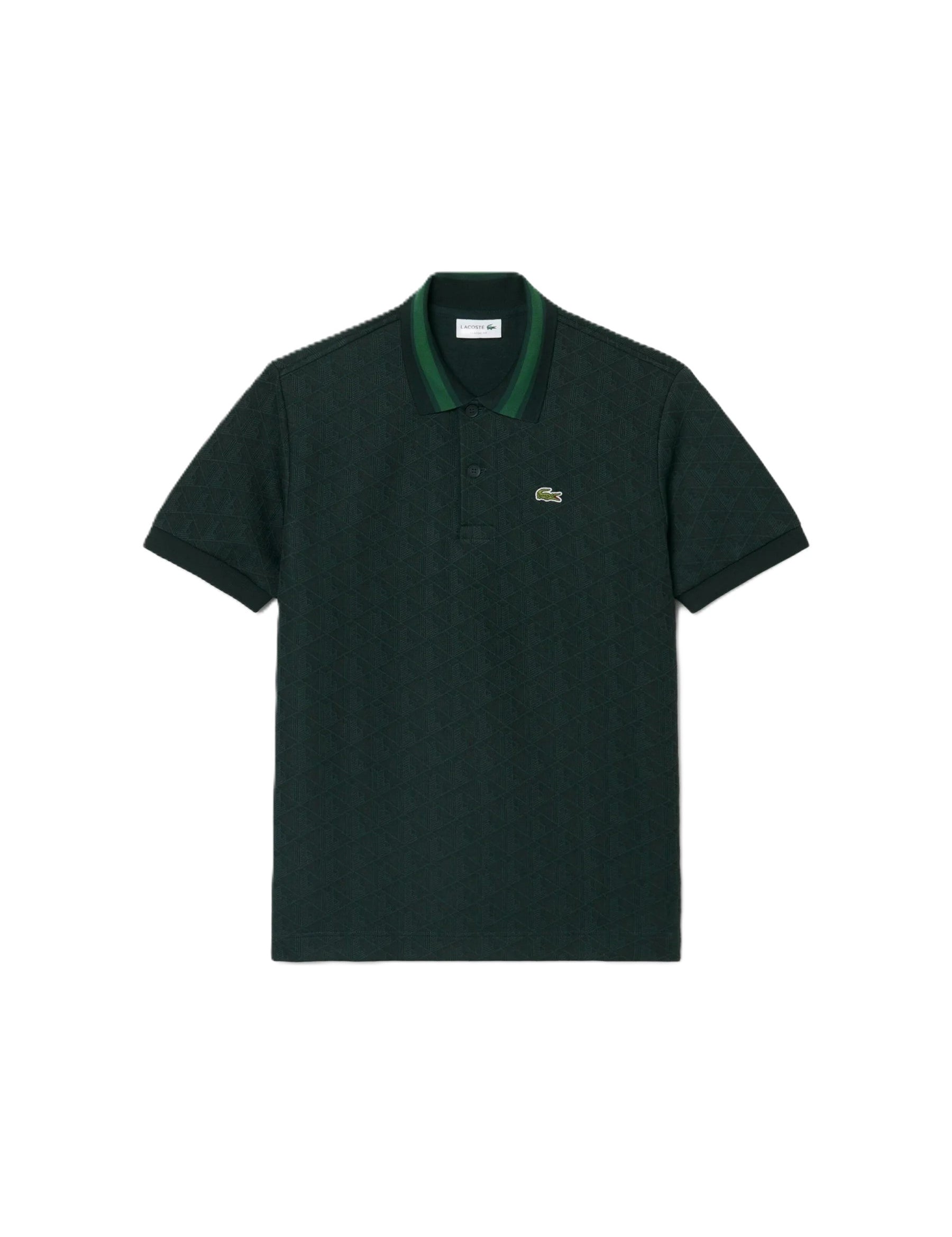 Polo dal taglio classico in jacquard con monogramma 