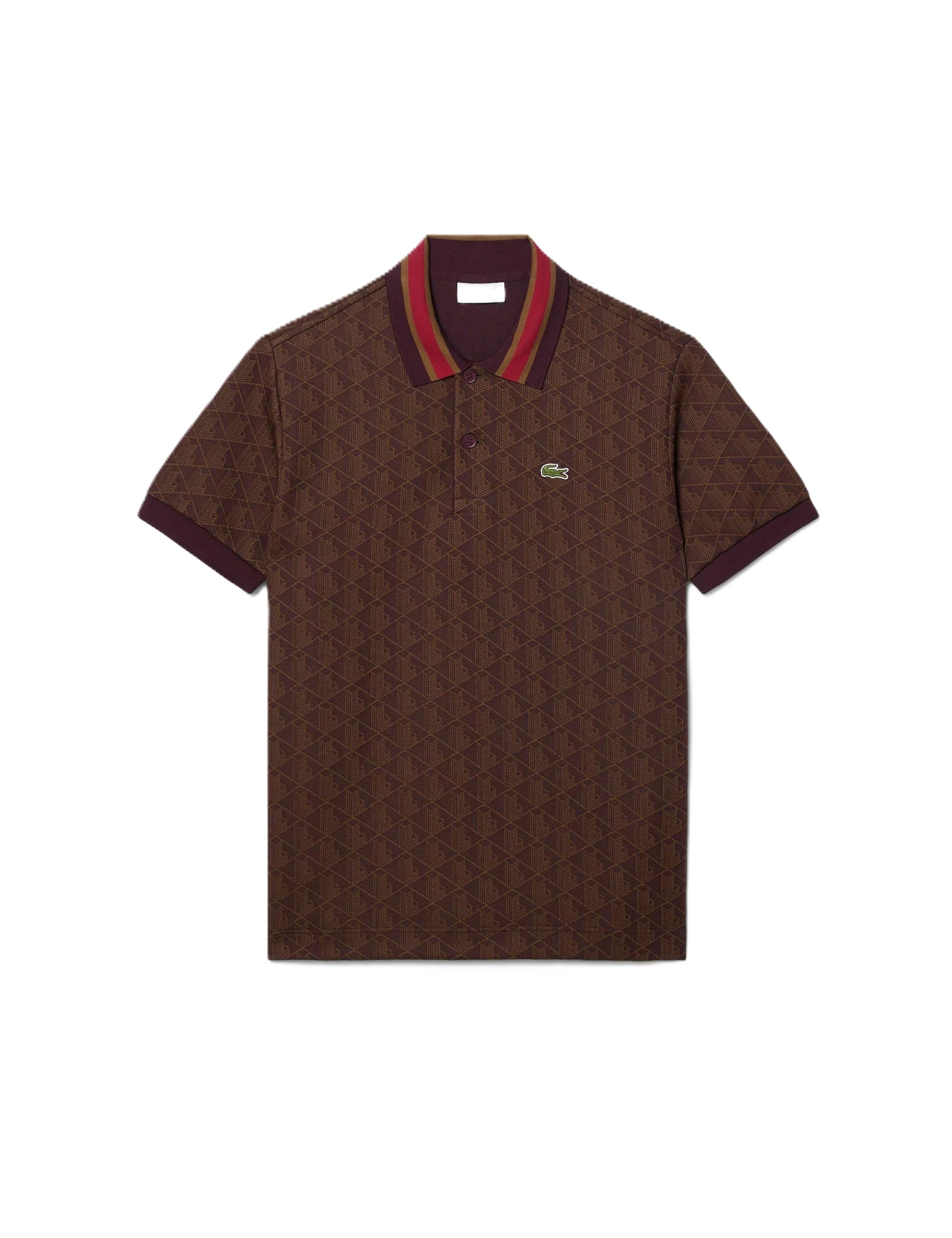 Polo dal taglio classico in jacquard con monogramma 