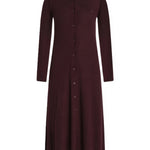 3D-knit merino wool polo-collar dress