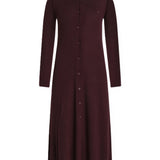 3D-knit merino wool polo-collar dress