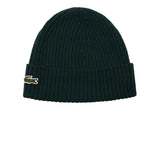 Brushed ribbed wool beanie