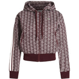 Felpa con cappuccio in jacquard con monogramma 