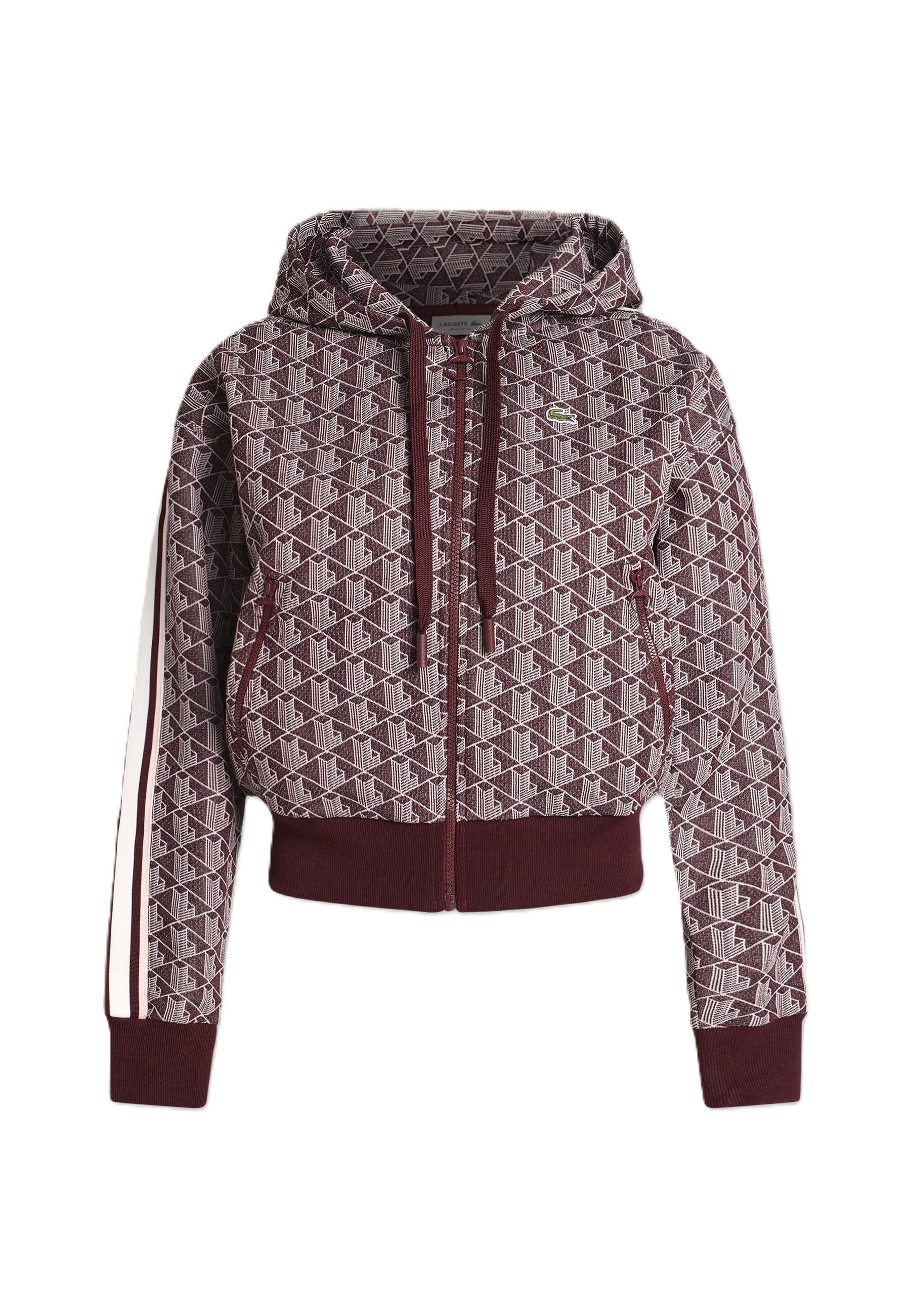 Felpa con cappuccio in jacquard con monogramma 