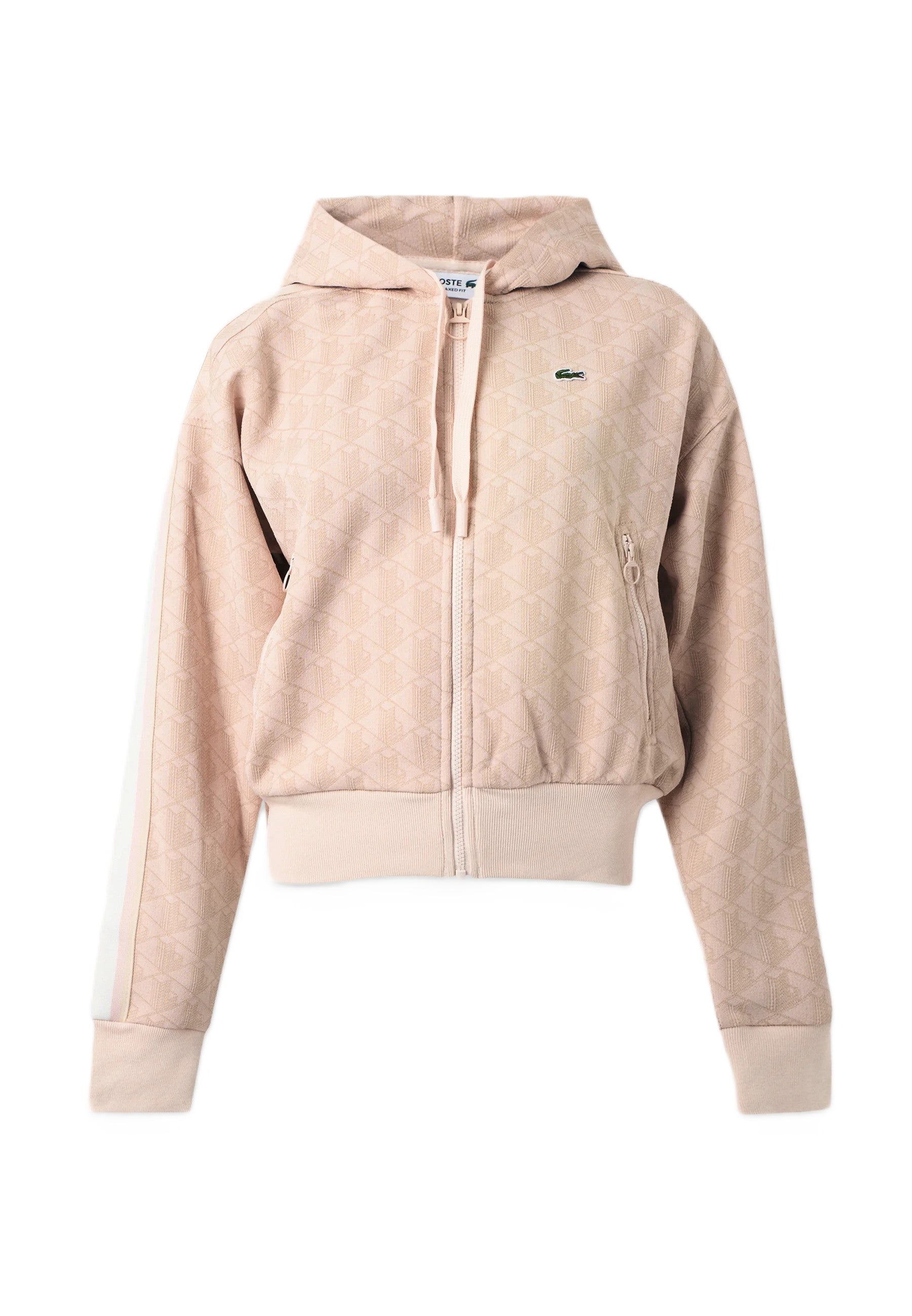 Felpa con cappuccio in jacquard con monogramma 