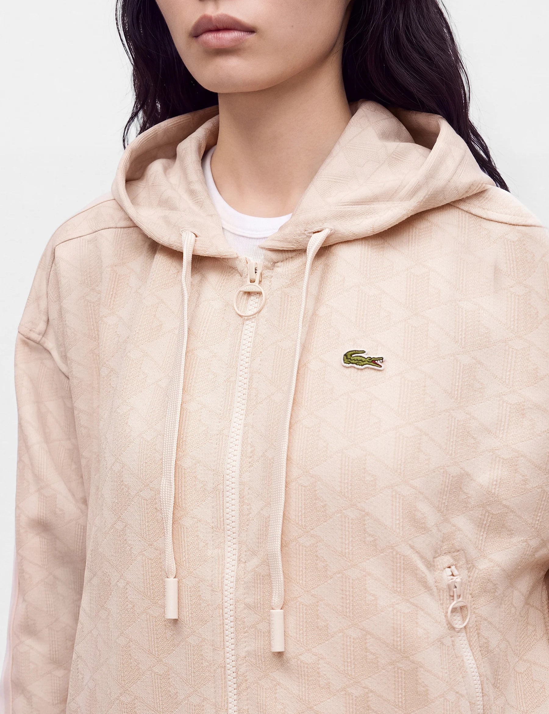 Felpa con cappuccio in jacquard con monogramma 