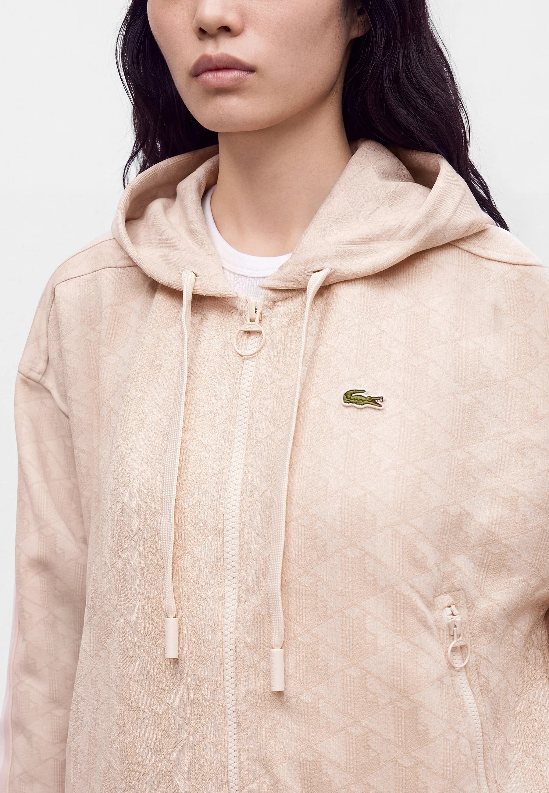 Felpa con cappuccio in jacquard con monogramma 