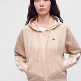 Felpa con cappuccio in jacquard con monogramma 