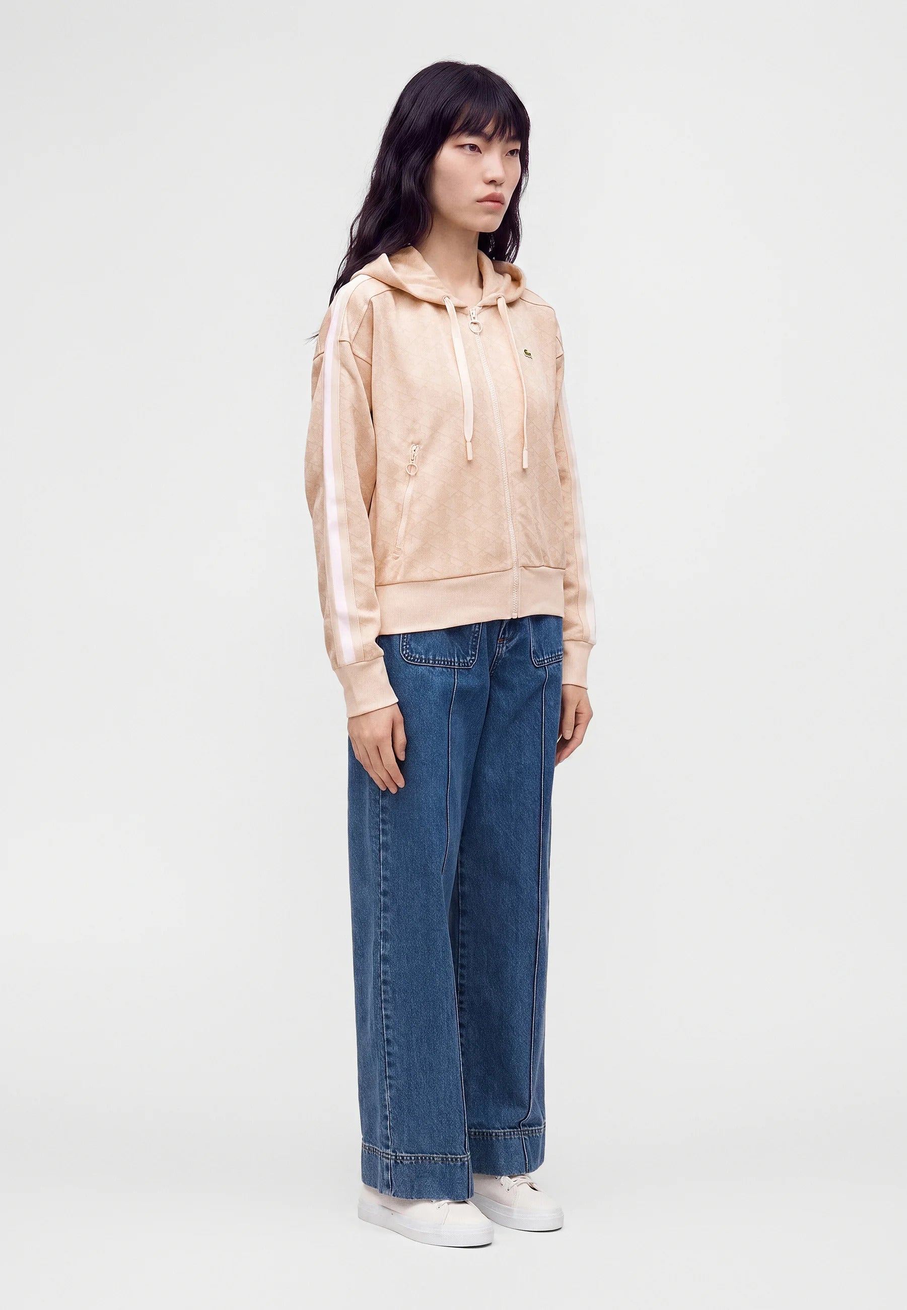 Felpa con cappuccio in jacquard con monogramma 