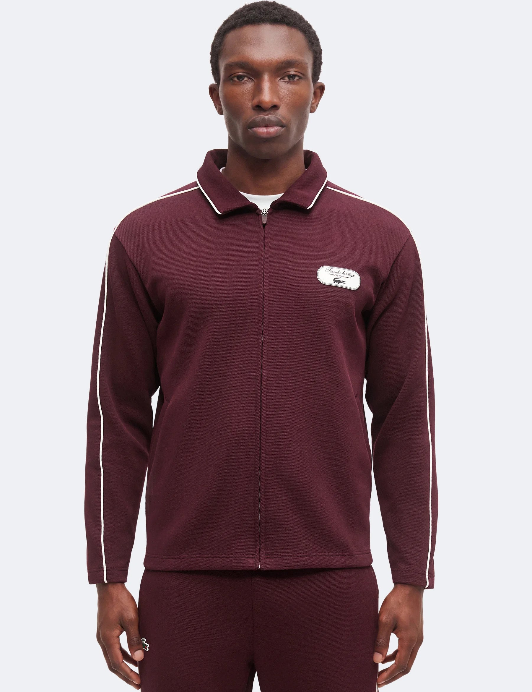 Felpa Tennis Heritage con zip e stemma 