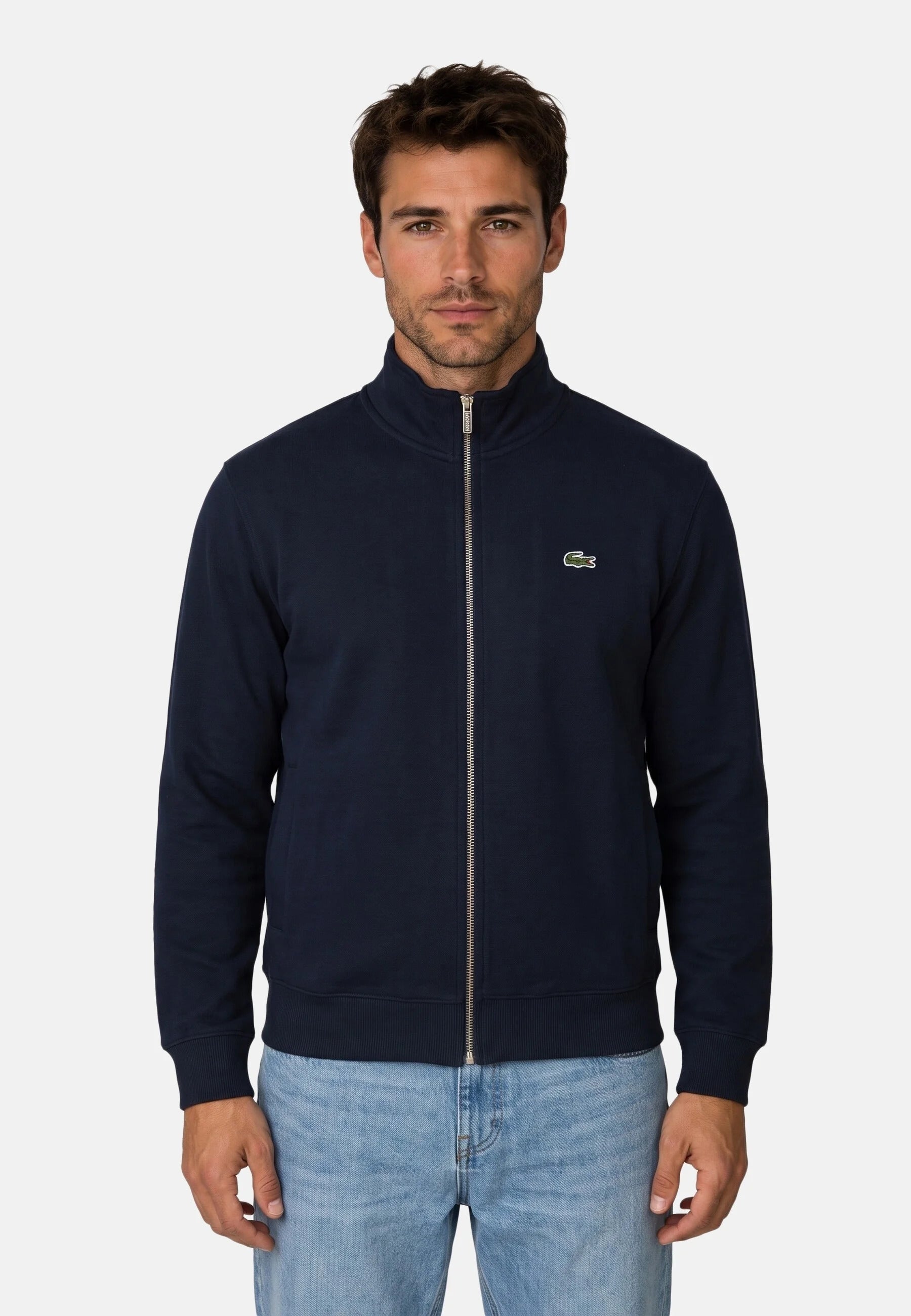 Felpa double face piqué zipped 