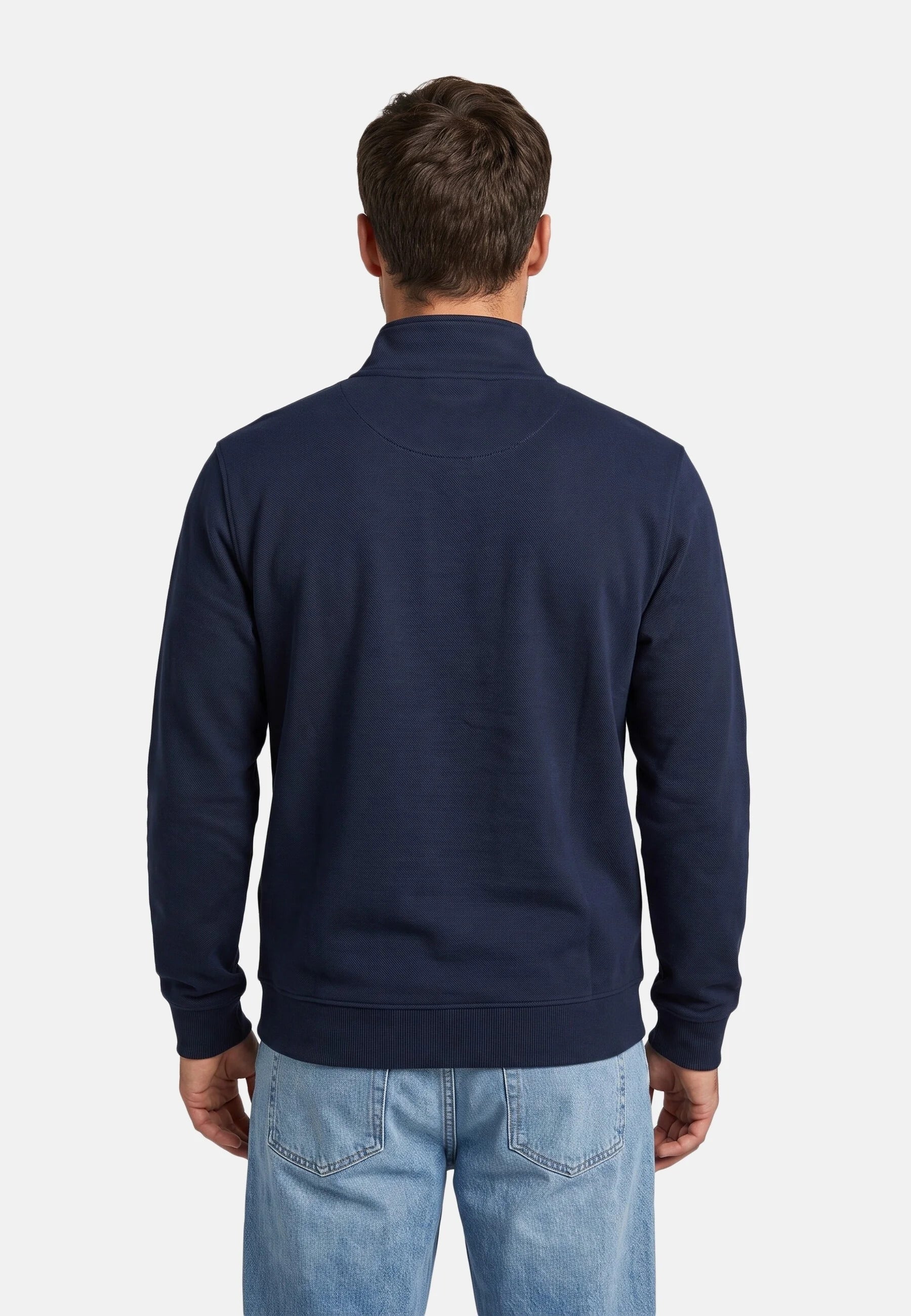 Felpa double face piqué zipped 