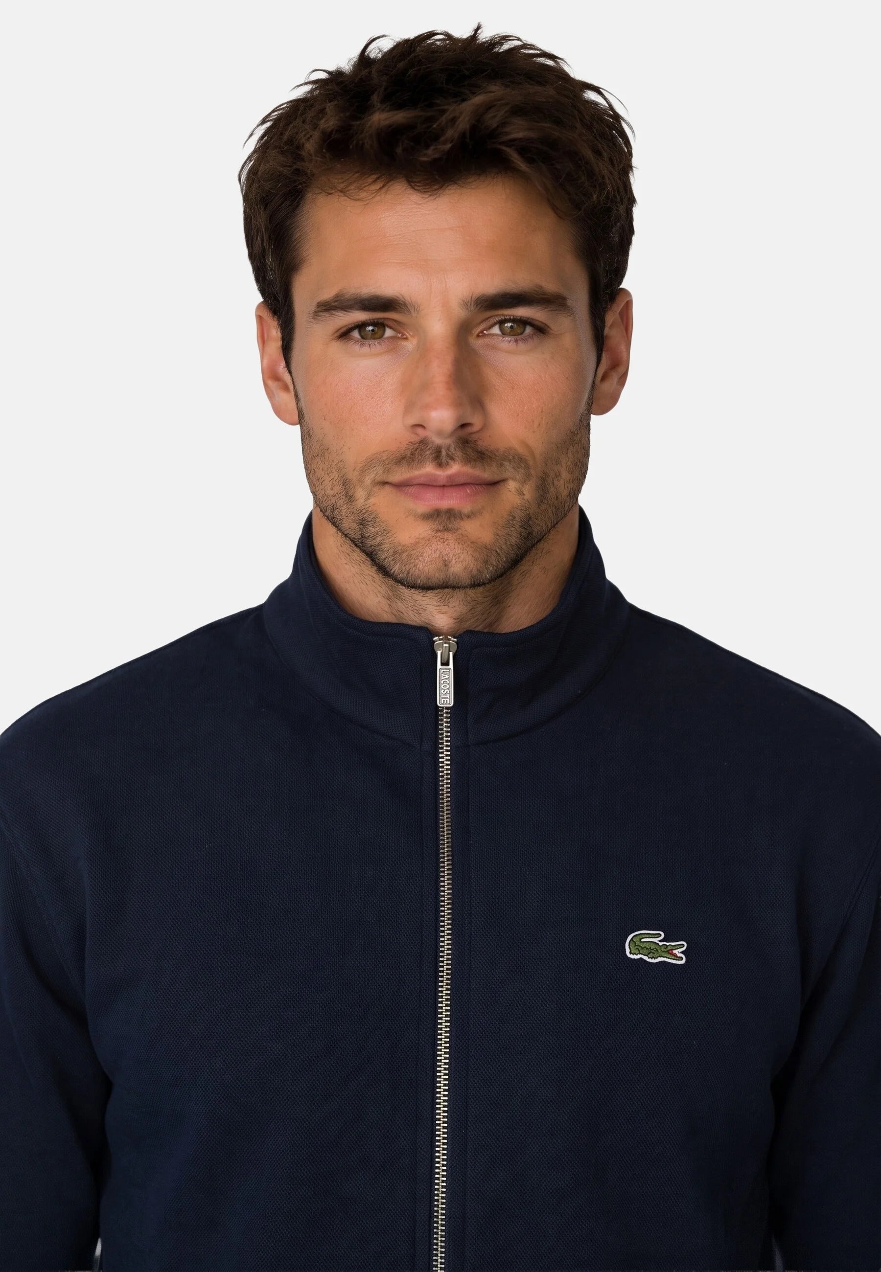 Felpa double face piqué zipped 