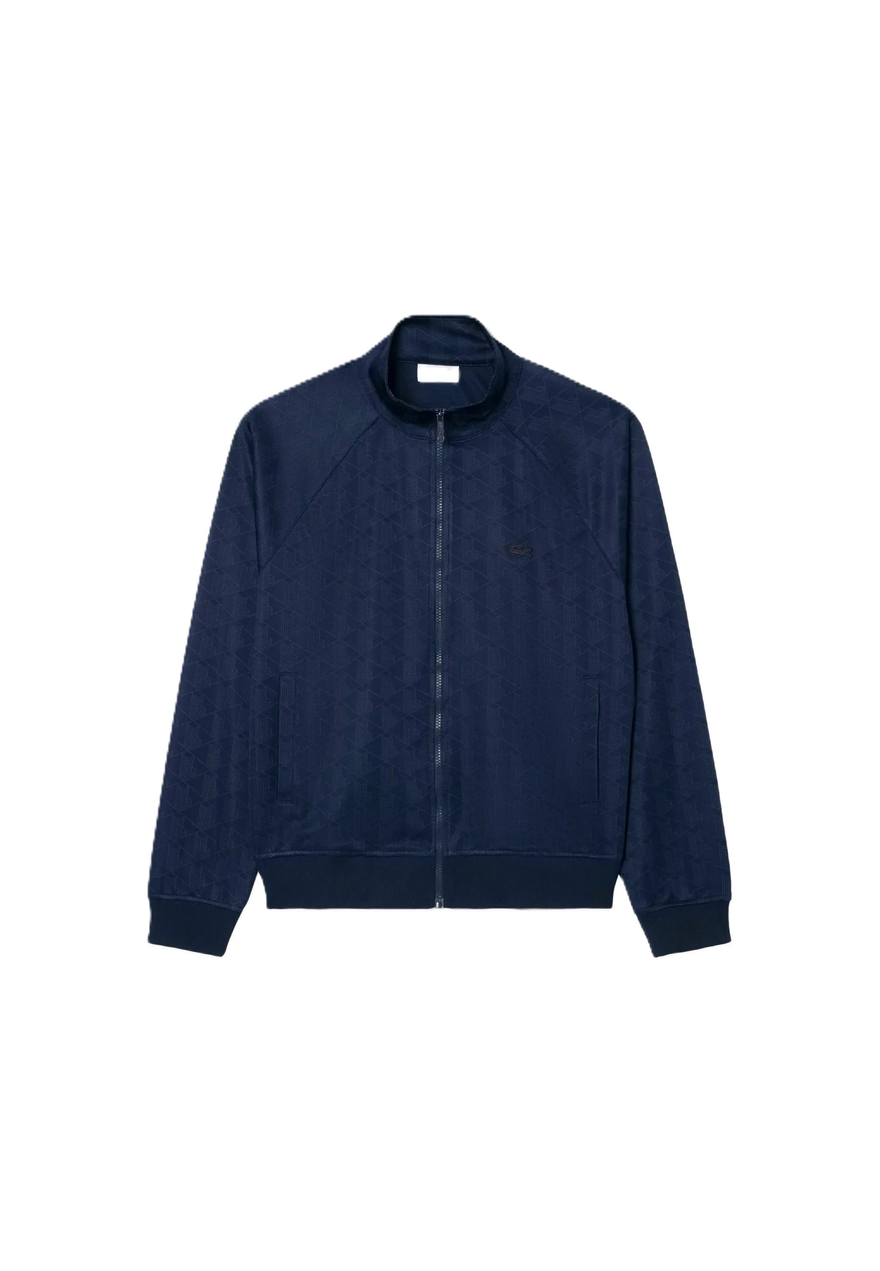 Giacca con zip jacquard con monogramma 