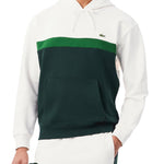 Felpa con cappuccio in tessuto felpato colorblock 