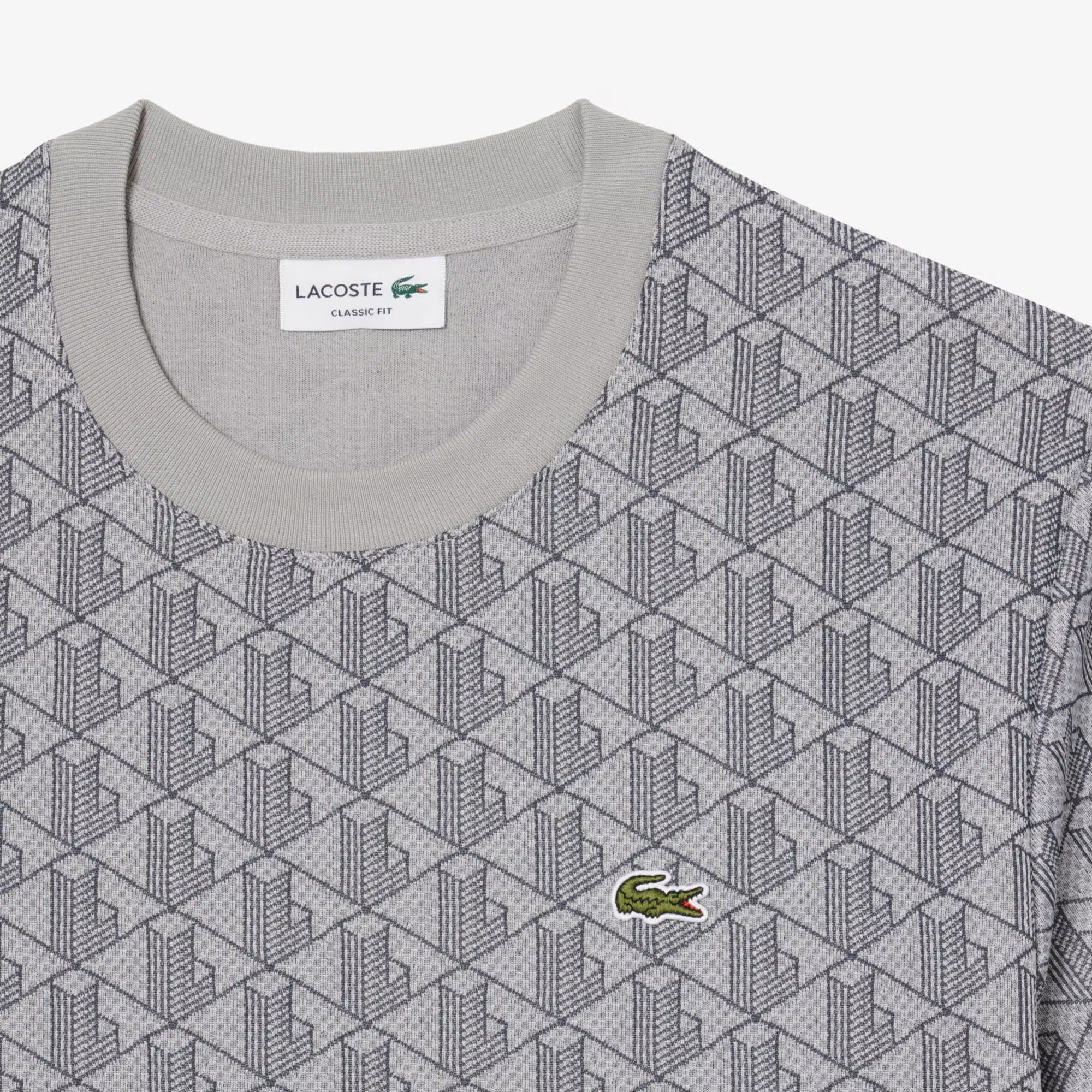 Slim fit T-shirt with jacquard monogram