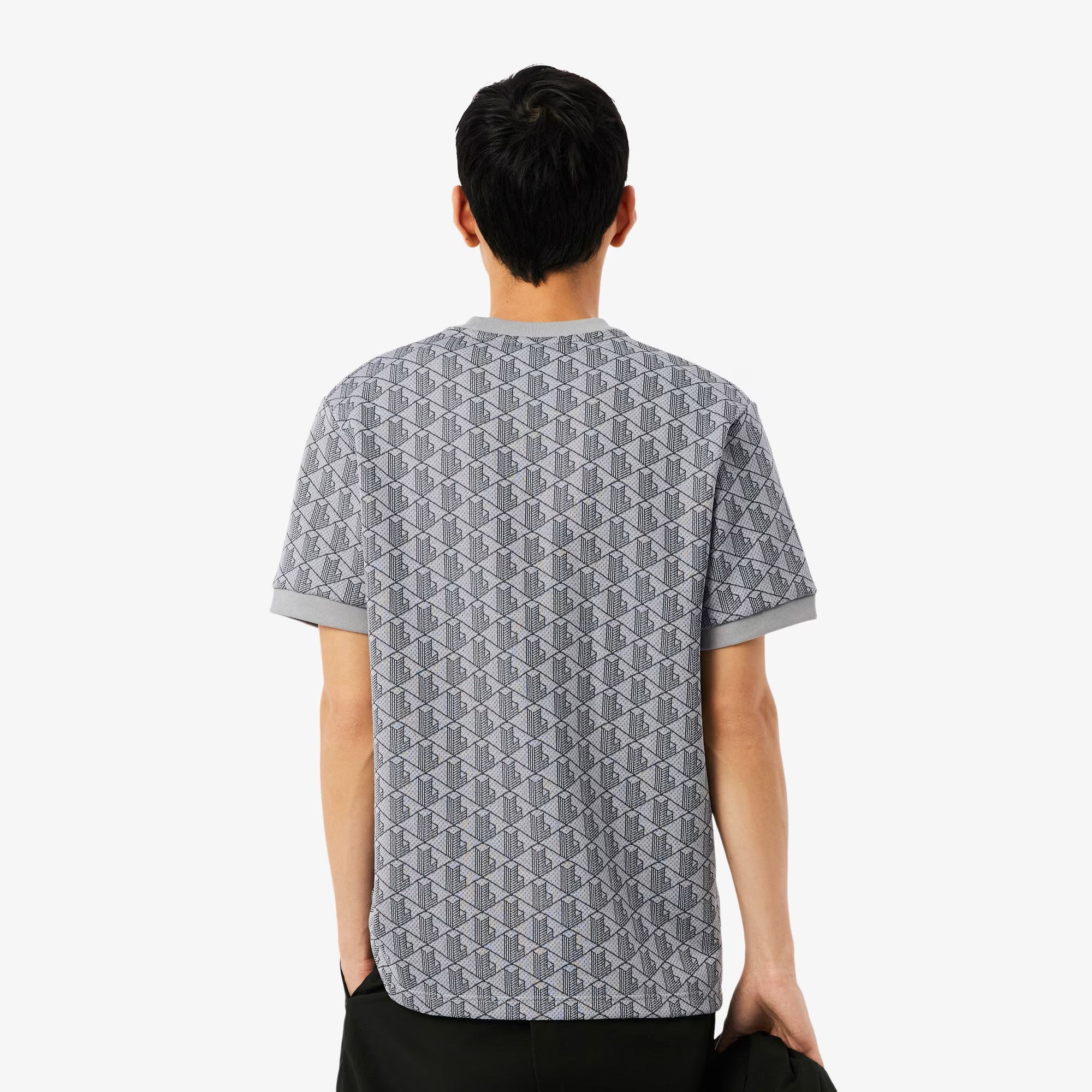 Slim fit T-shirt with jacquard monogram