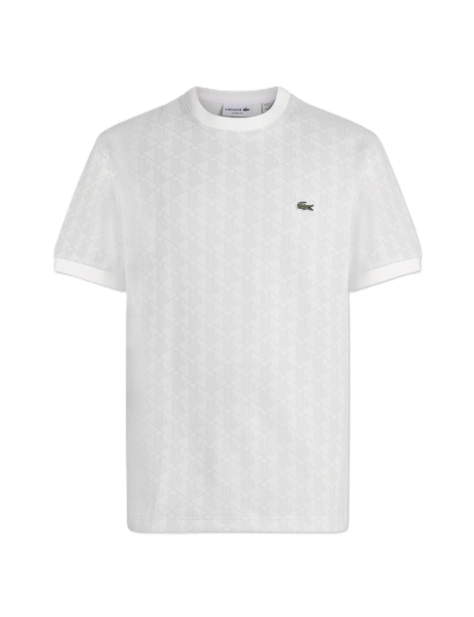 T-shirt slim fit con monogramma jacquard 