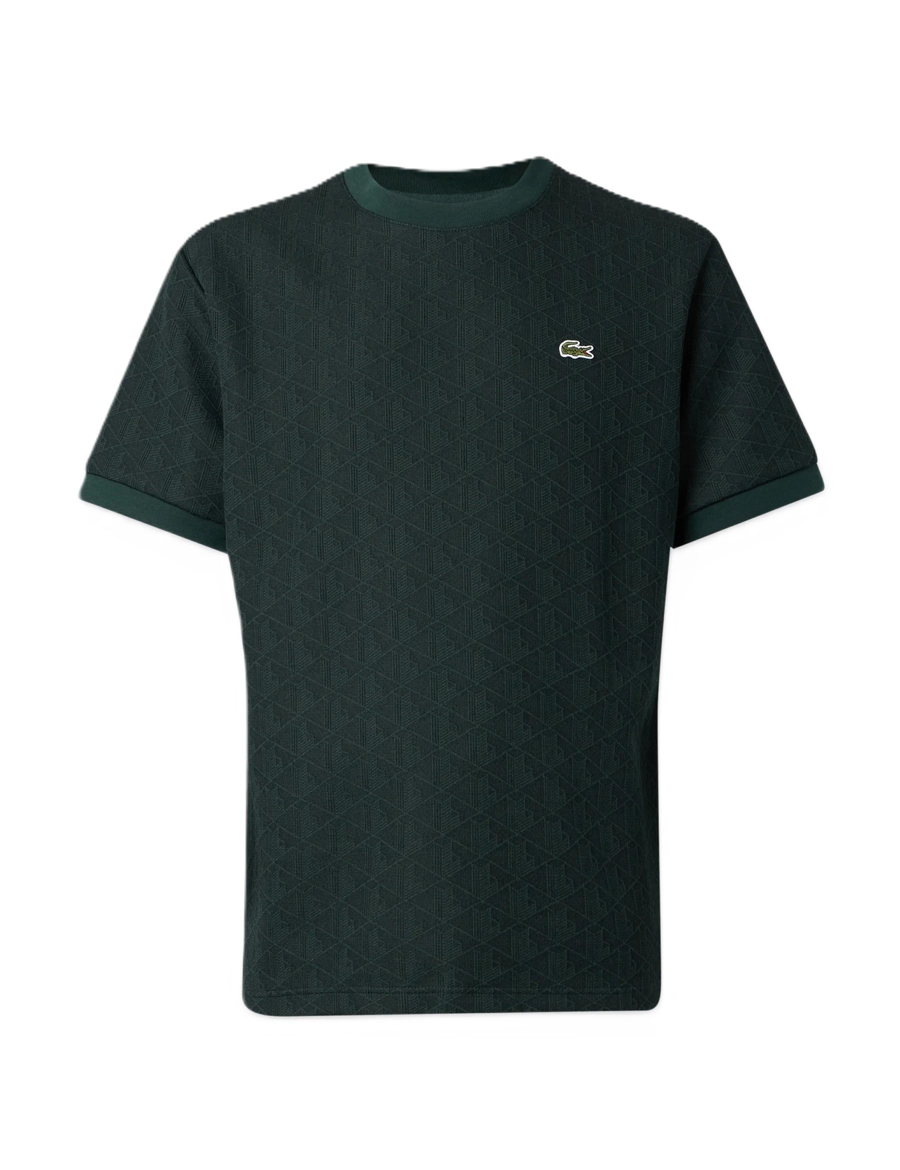 T-shirt slim fit con monogramma jacquard 