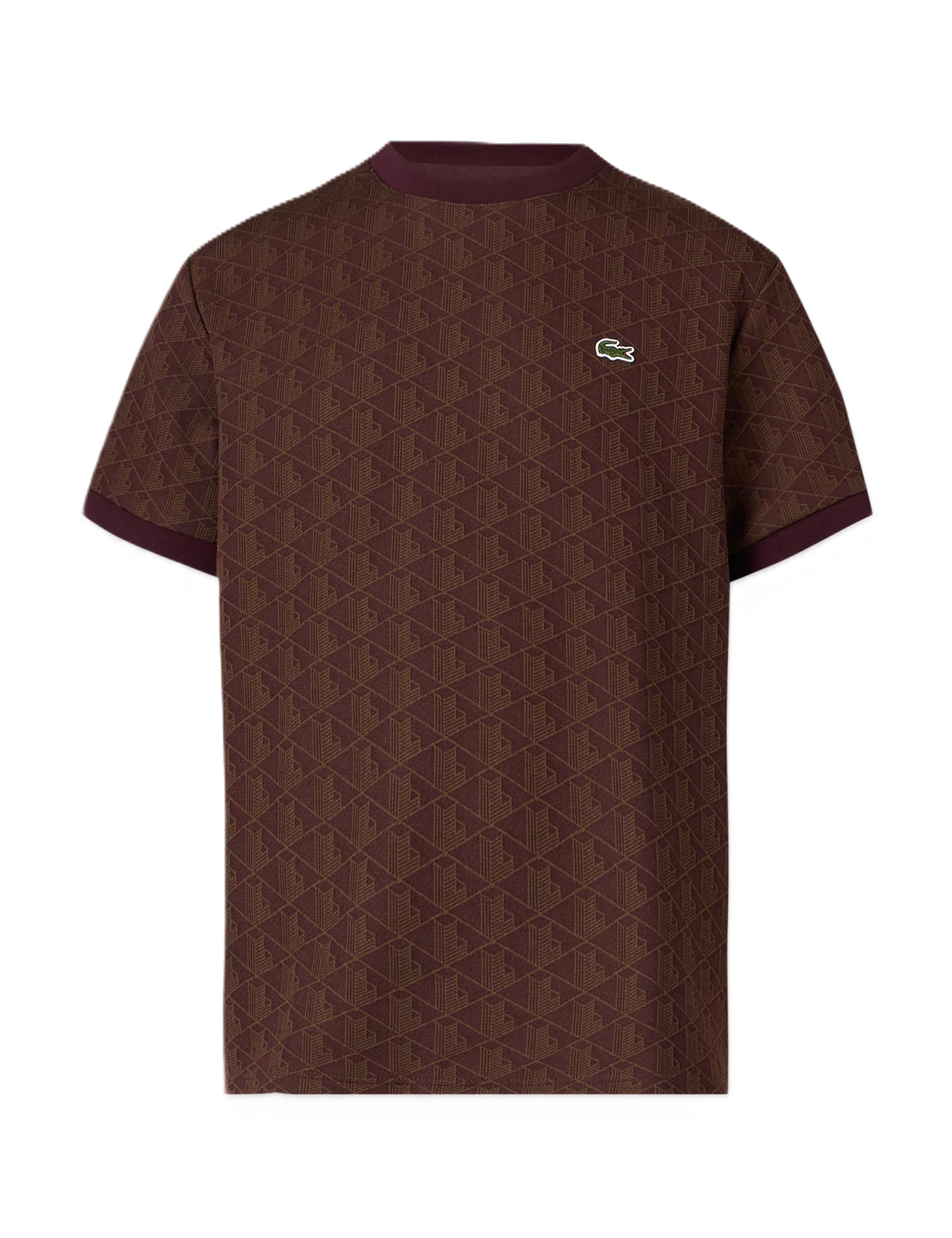 T-shirt slim fit con monogramma jacquard 