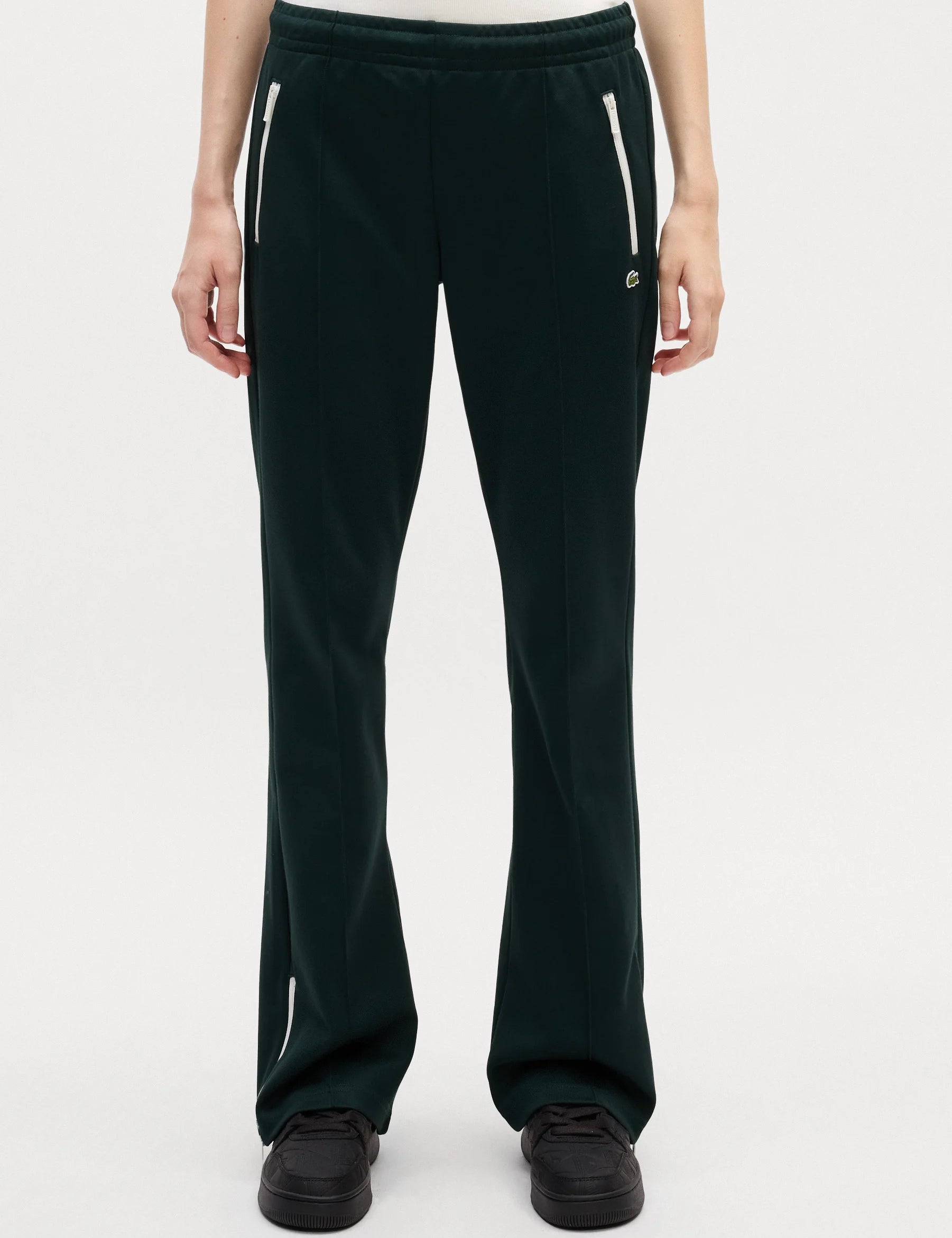 Pantaloni felpati taglio svasato con pieghe 