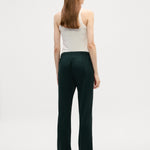 Pantaloni felpati taglio svasato con pieghe 