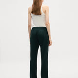 Pantaloni felpati taglio svasato con pieghe 