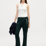 Pantaloni felpati taglio svasato con pieghe 