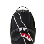 center rip revealing gray<BR/>check backpack 