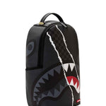 center rip revealing gray<BR/>check backpack 