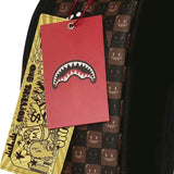 sharks in paris wtf bubble brown check backpack 