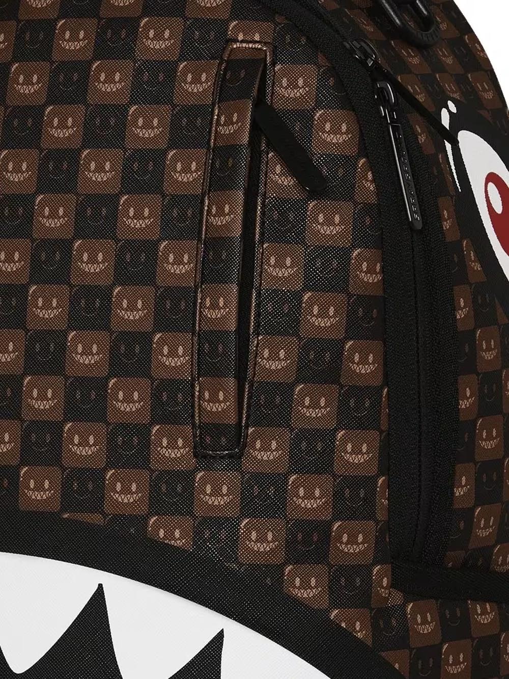 sharks in paris wtf bubble brown check backpack 