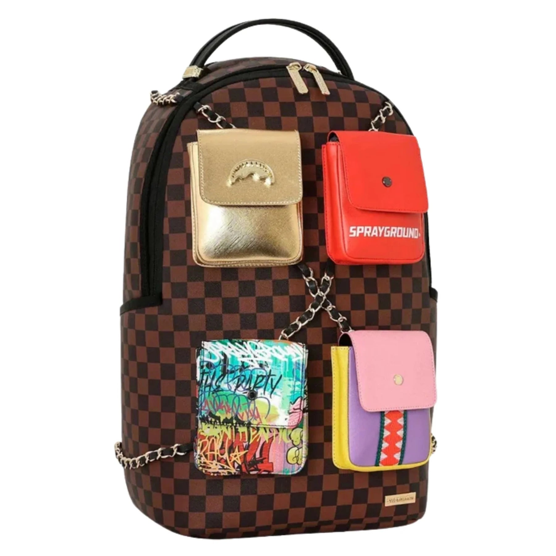 hanging pockets mix up backpack 