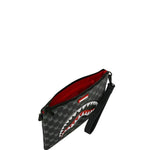 sharks in paris wtf bubbly black check crossover clutch 