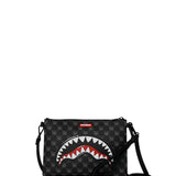 sharks in paris wtf bubbly black check crossover clutch 