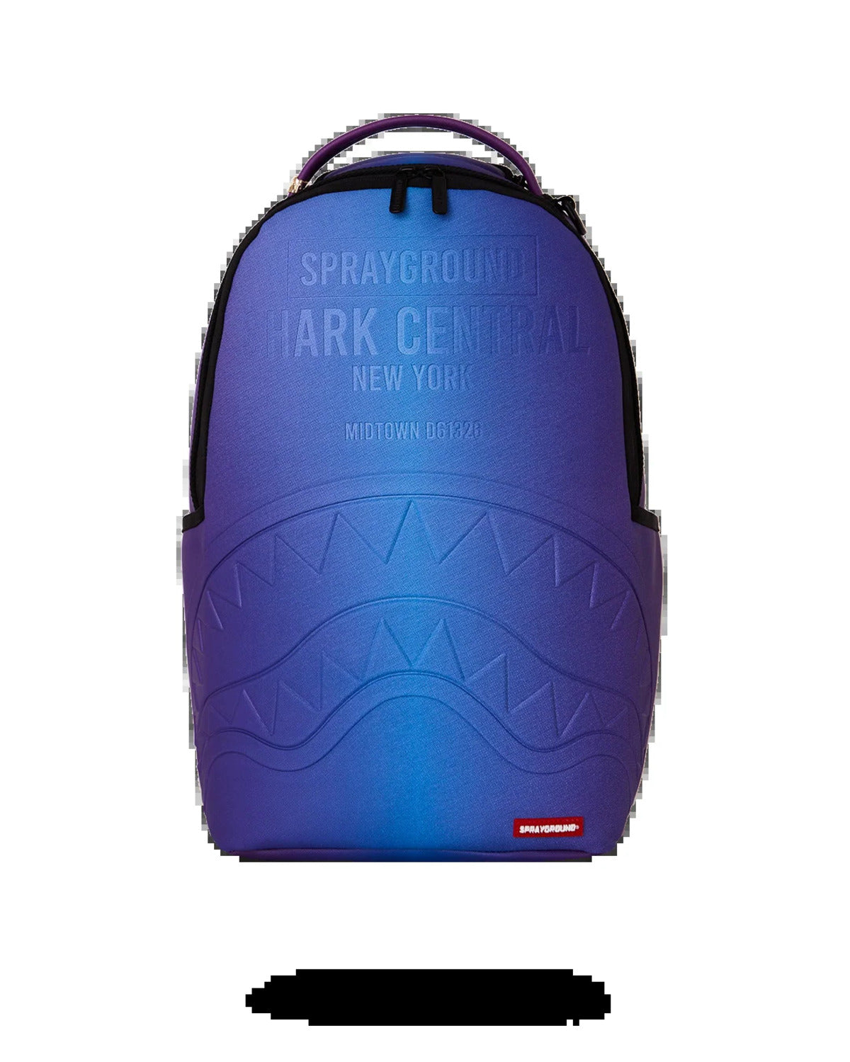 shark central embossed dusk nylon backpack 