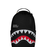 shark central black embroidered shark backpack 