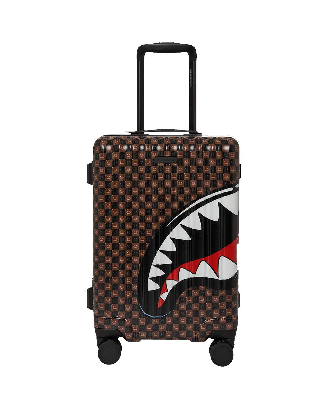 sharks in paris wtf bubble brown check carry-on luggage 