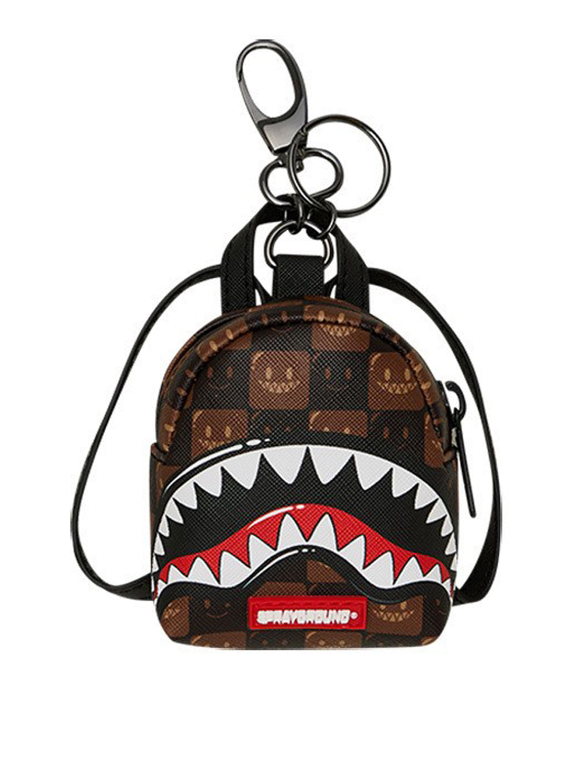 sharks in paris wtf bubble brown check backpack keychain 