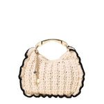 Medium Crochet Hobo Bag With Metal Handle