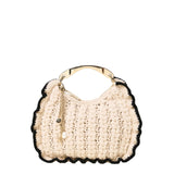 Medium Crochet Hobo Bag With Metal Handle