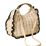 Medium Crochet Hobo Bag With Metal Handle