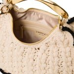 Medium Crochet Hobo Bag With Metal Handle