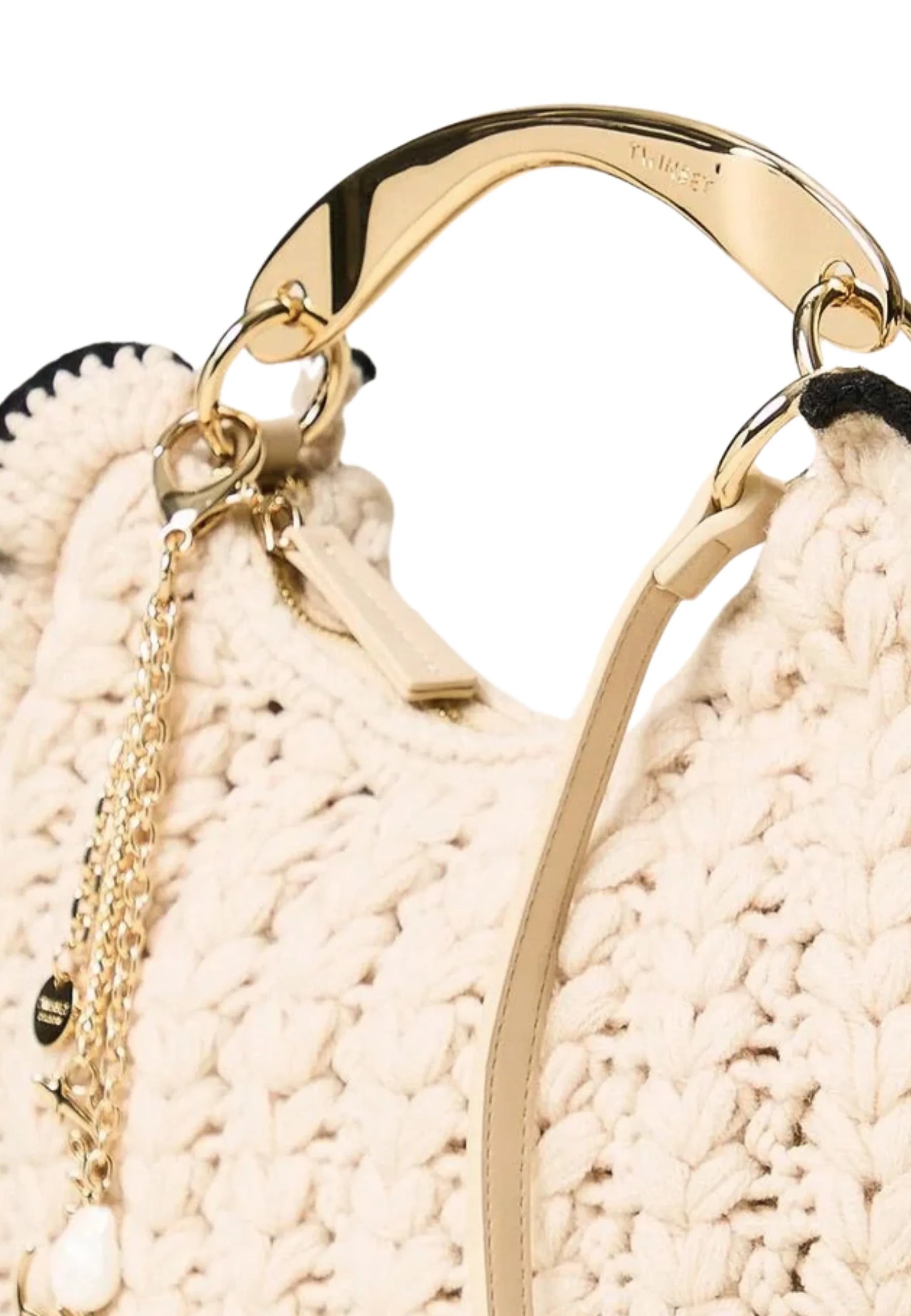 Medium Crochet Hobo Bag With Metal Handle