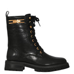 Leather Combat Boot With Logo